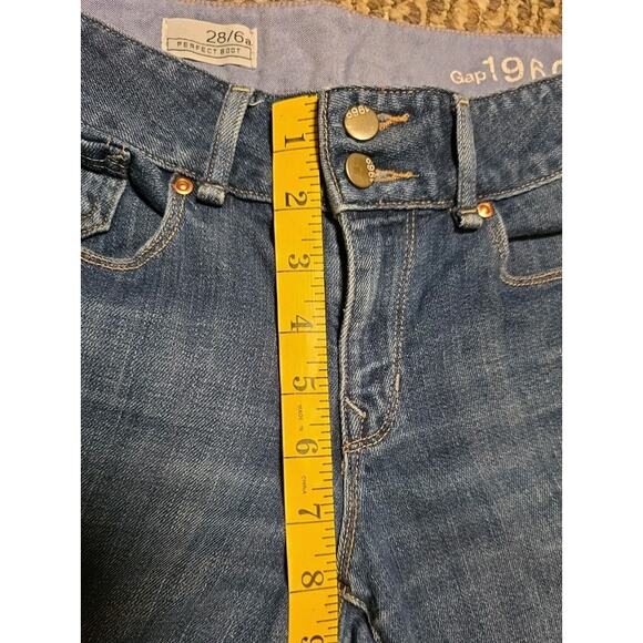 Gap 1969 Womens Perfect Boot Cut Jeans Size 28 6A Mid Rise Dark Wash Denim - Picture 3 of 8